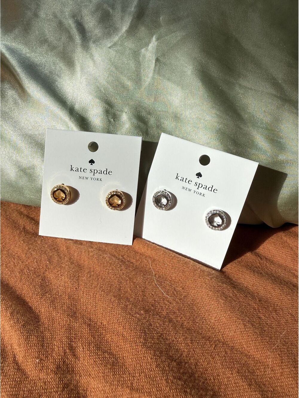 NWT Kate Spade Halo Stud Earrings Bundle Set - Gold & Silver Tone